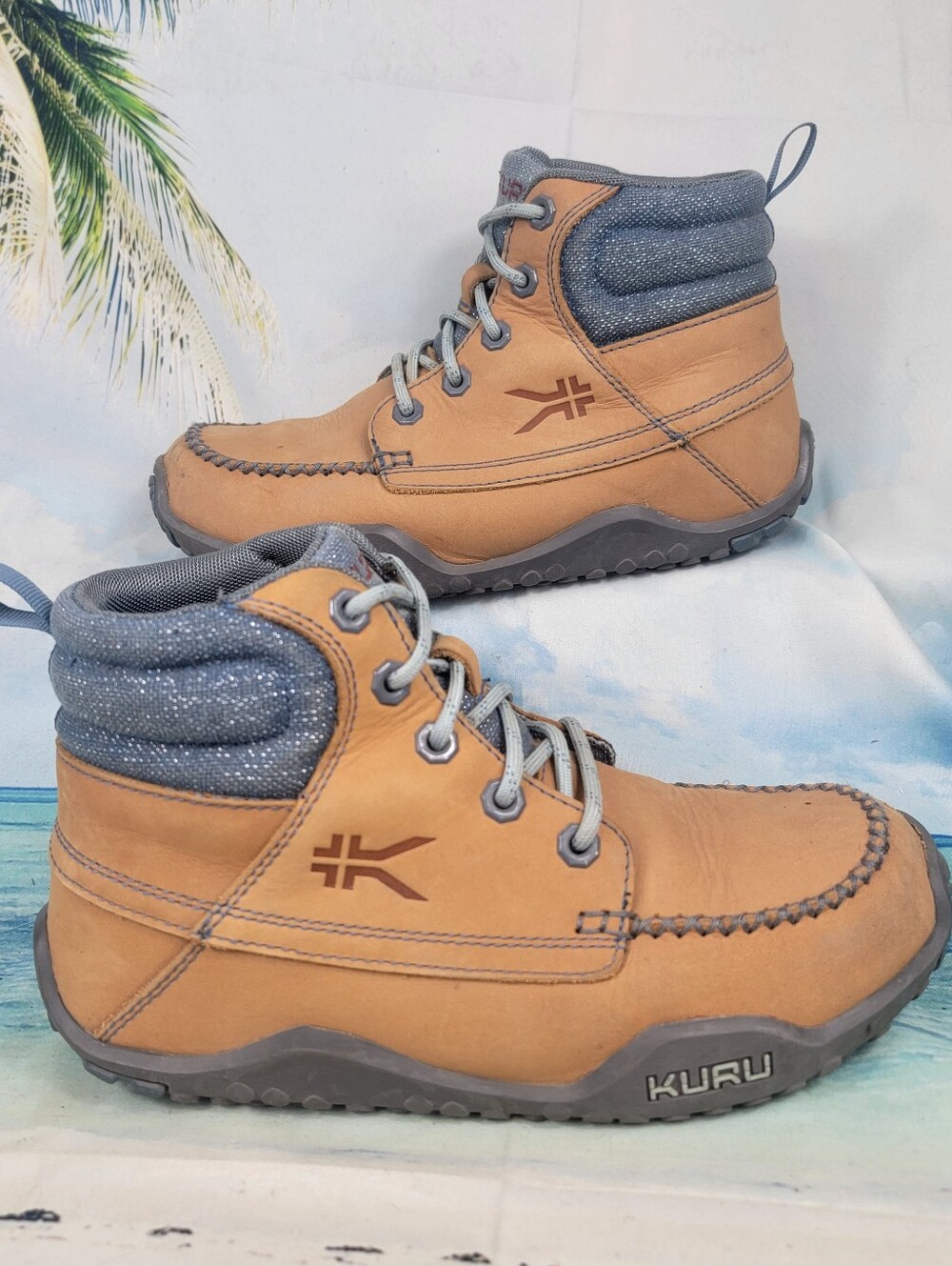KURU Quest Hiking Tan and Brown Leather Boots Womens 7.5